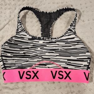 Victoria's Secret VSXSport Light Support Sports Bra Womens Size M Black and Pink
